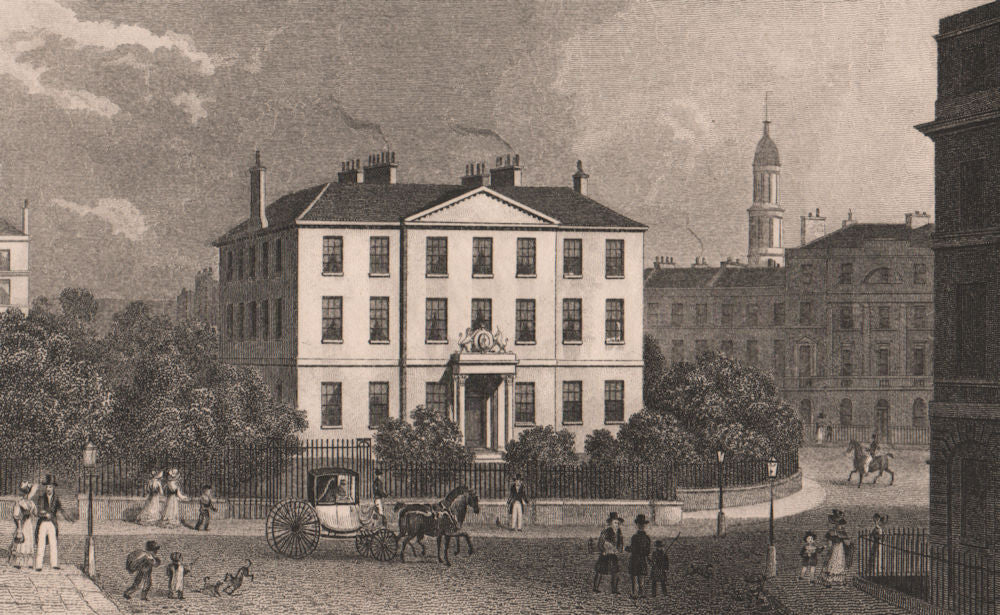 EDINBURGH. Excise office, Drummond Place. SHEPHERD 1833 old antique print